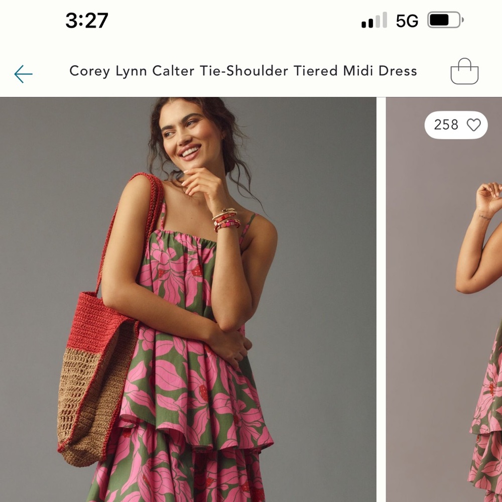 NWT Anthropologie - Corey Lynn Calter Pink and Green Midi Dress